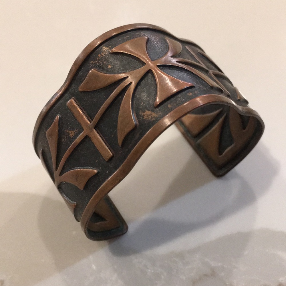 Vintage Native American Indian copper wrist cuff